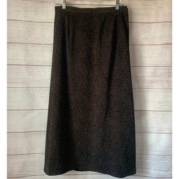 Vintage Breckenridge Brown and Black Leopard Print Skirt Midi 12P - Picture 5 of 16